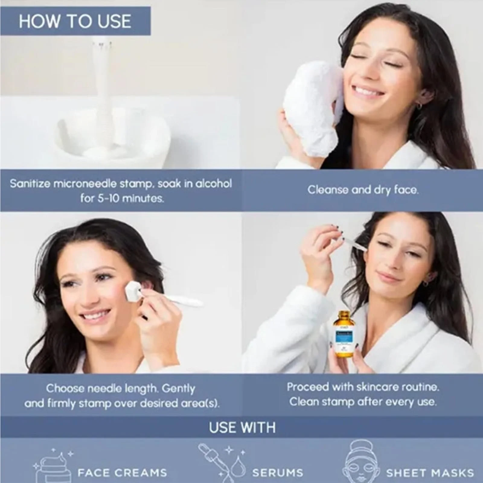 Дерма-штамп мікроголковий регульований, 140 титанових голок, для волосся, бороди, обличчя, тіла, фото №7