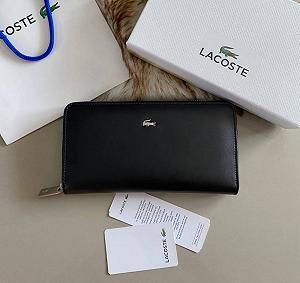Мужской кожаный кошелек на молнии Lacoste - Фото 1