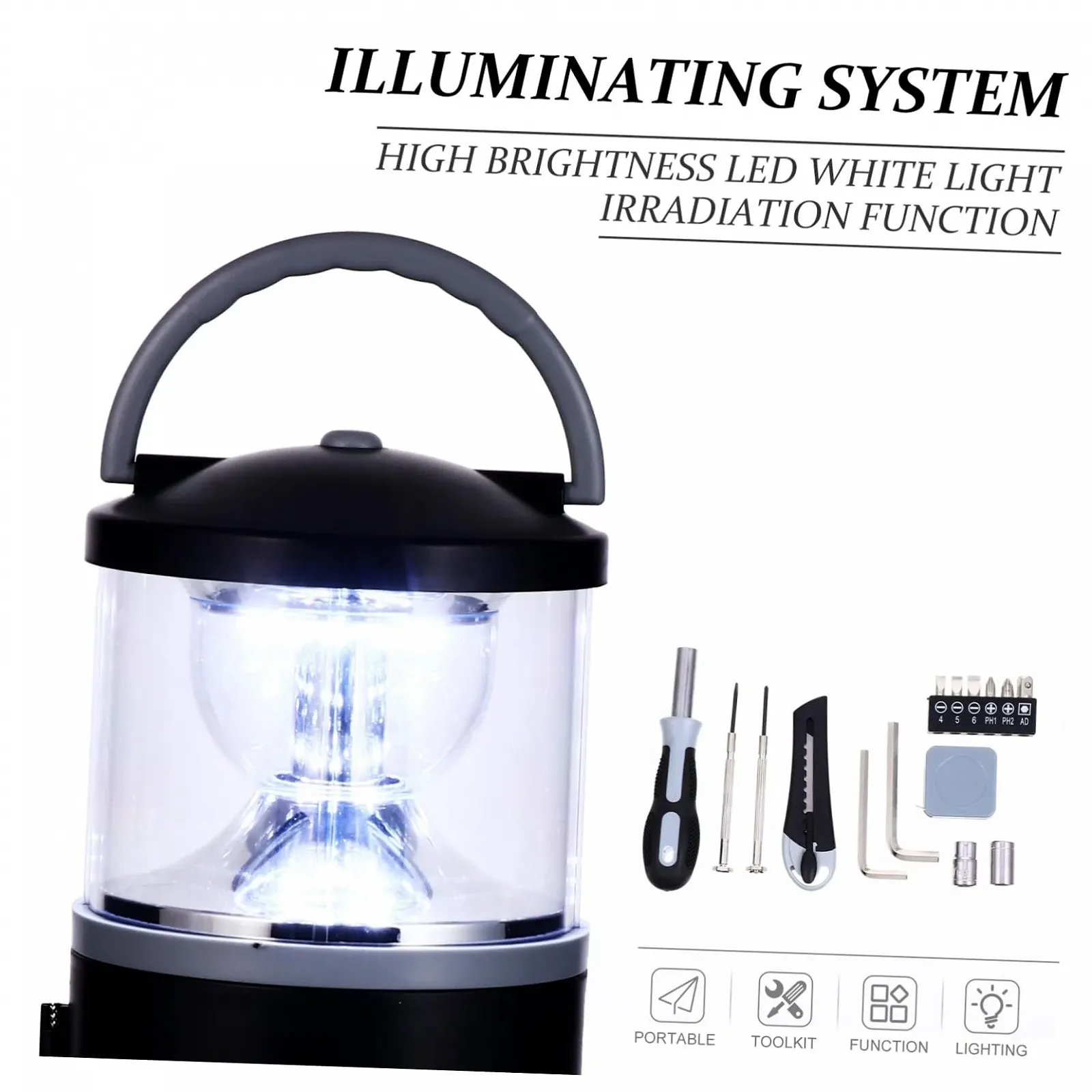 Ручной фонарь для кемпинга UKCOCO с набором инструментов, фото №8