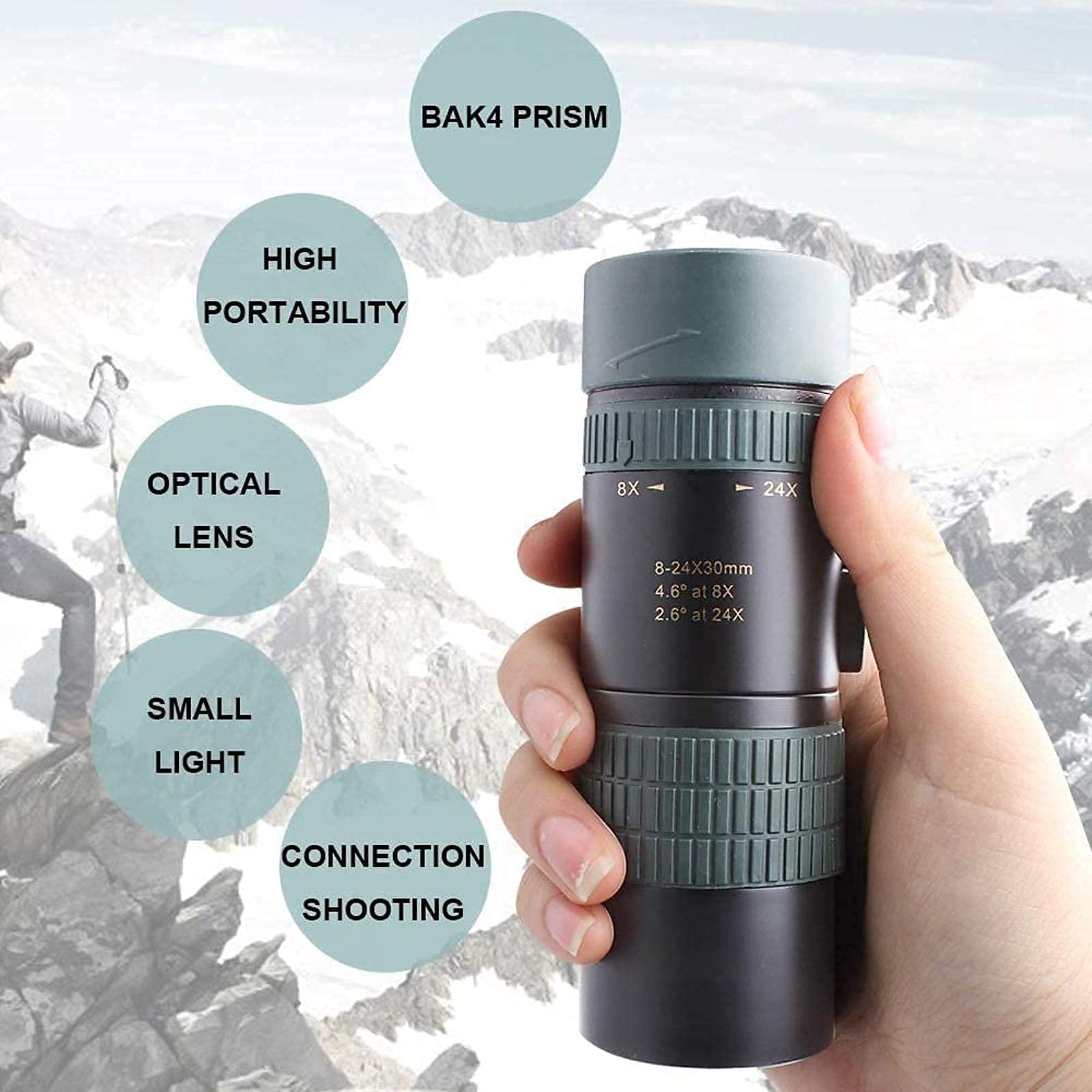 Монокуляр WANWEN Little Surprise Telescope Astronomy 8-24X30 HD Mobile Phone, фото №3