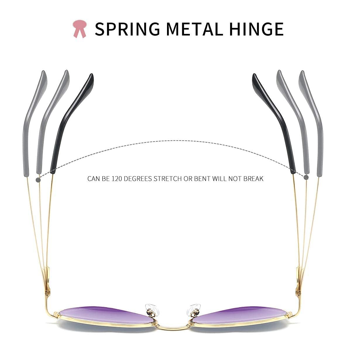 Сонцезахисні окуляри Серце Dollger Жіночі Поляризовані Форма Серце Металева оправа UV400, фото №4