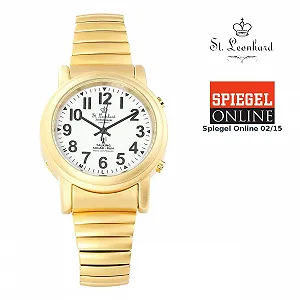 Говорячий годинник St. Leonhard для літніх людей: Говоряче радіо та сонячний годинник для літніх людей, позолочений synthetic.ua - Фото 1