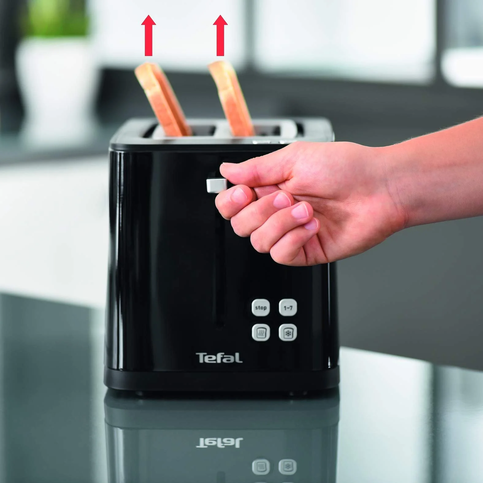 Тостер Tefal Smart & Light TT640810 Цифровой с термостатом, 7 положений, Черный, фото №8