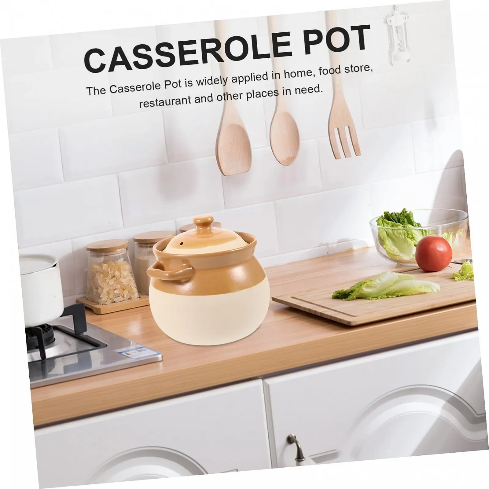 Кастрюля керамическая для газовой плиты для супа и лапши универсальная, фото №3