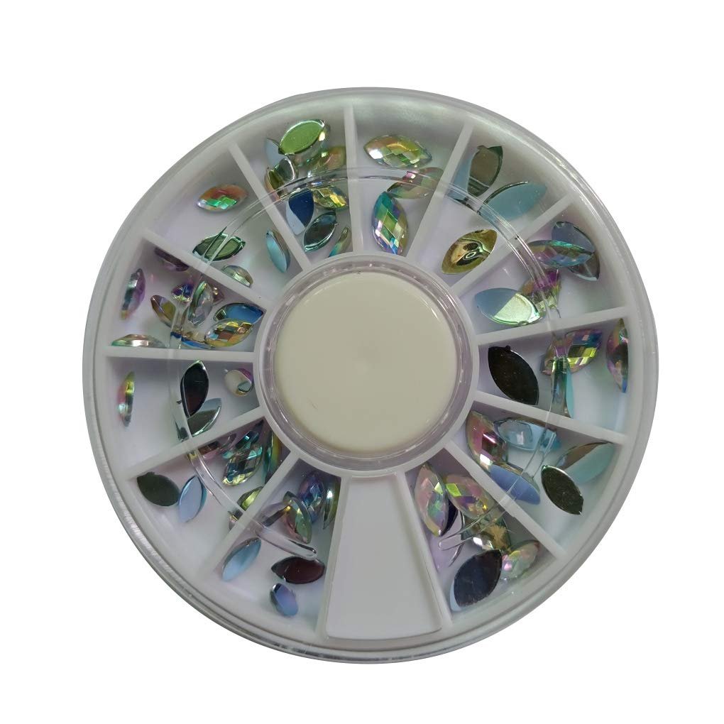 Колесо для декору нігтів Crystal, змішані розміри, блискучі намистини, фото №4