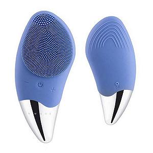 Электрическая силиконовая щетка-массажер для чистки лица Sonic Facial Brush Синяя - Фото 1