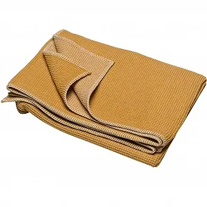 Покрывало David Fussenegger Lido Uni 140 x 200 см Горчично-желтый synthetic.ua - Фото 1