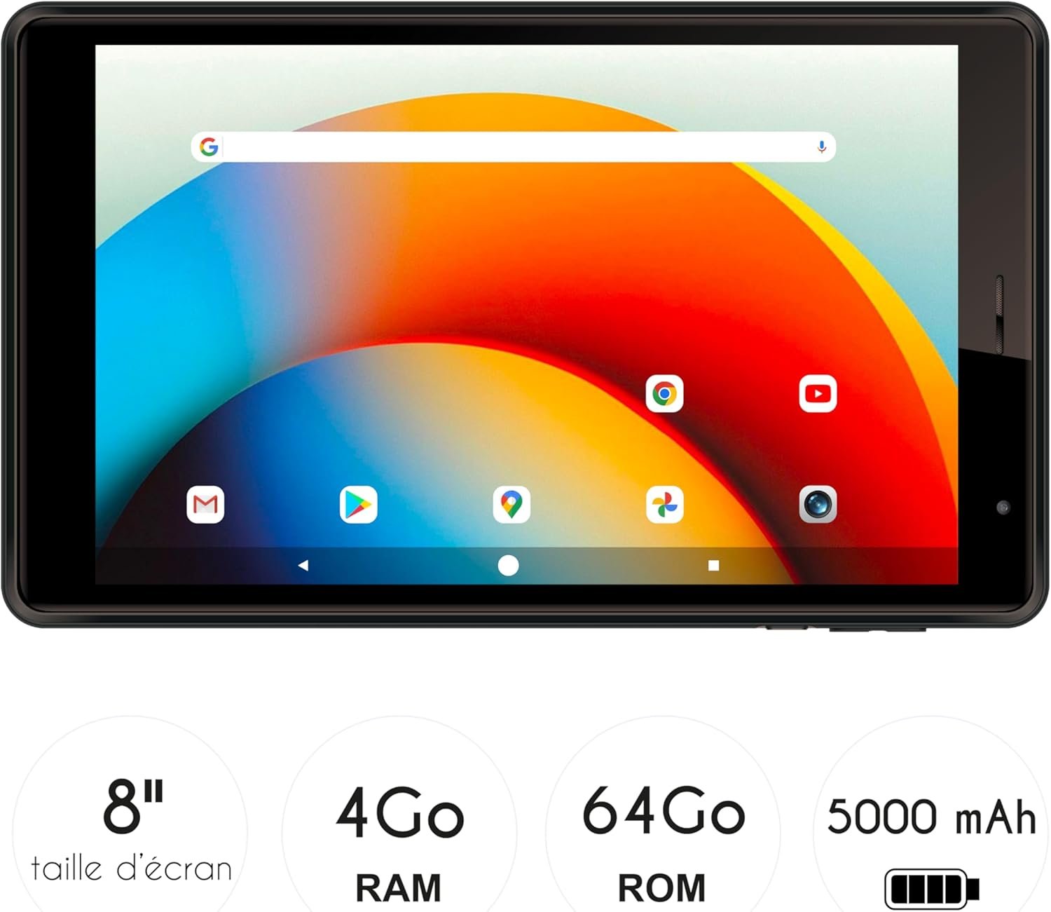 Планшет Logicom Tab_80 8” (2+2)/64ГБ 4-ядра Android 15  5000 mAh Черный, фото №3