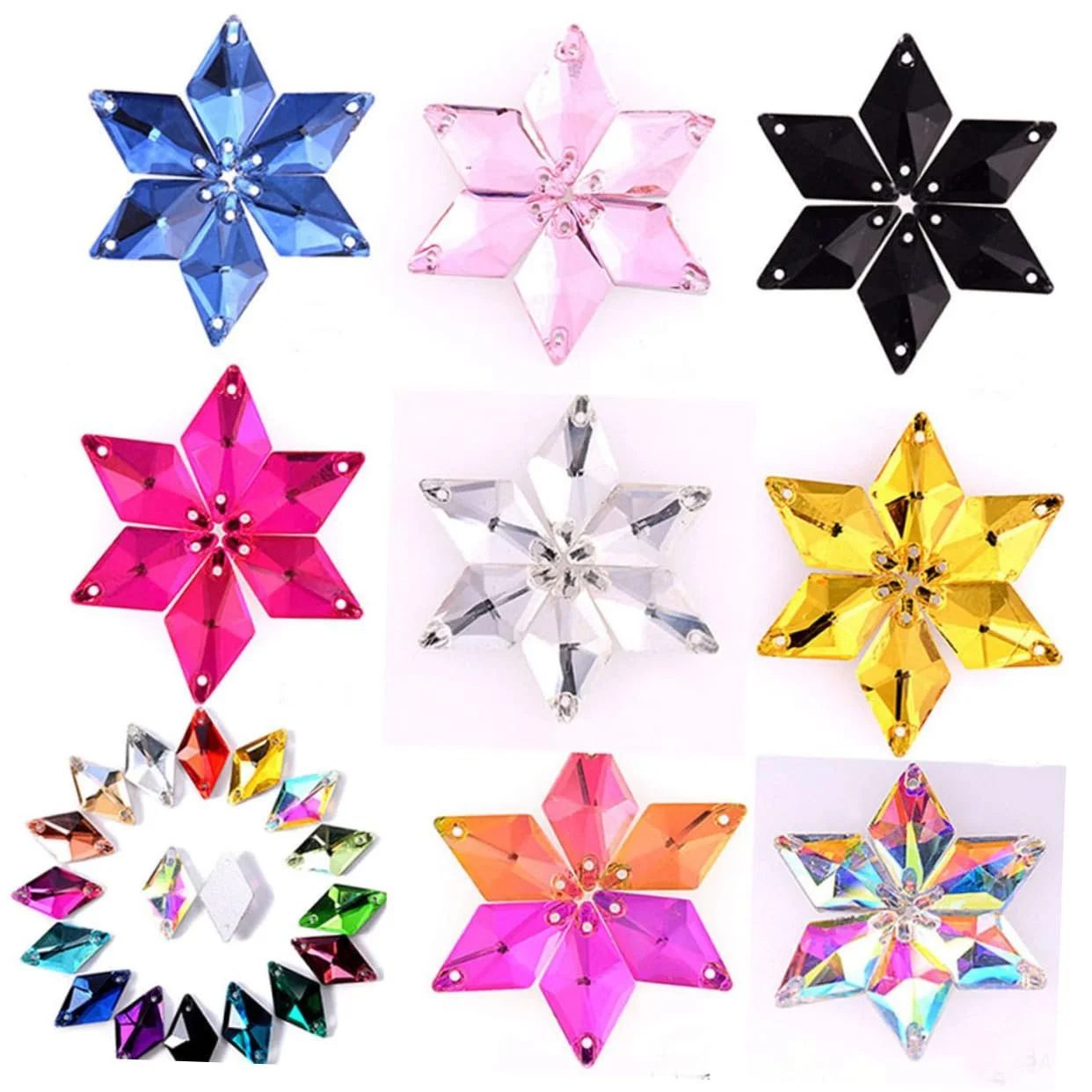 Кришталеві намистини ромбовидної форми, 84 шт, для прикрас, весільних суконь, сумок, різних кольорів, високоякісні, фото №3