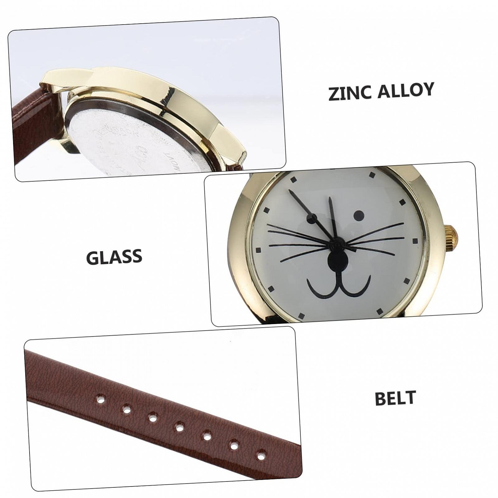 Жіночий годинник PartyKindom Кварцовий з котячим мотивом Шкіряний ремінець, фото №7