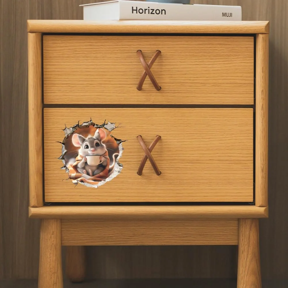 Наклейки на стіну Peacoblue Мишача нора Вінілова 3D, фото №3