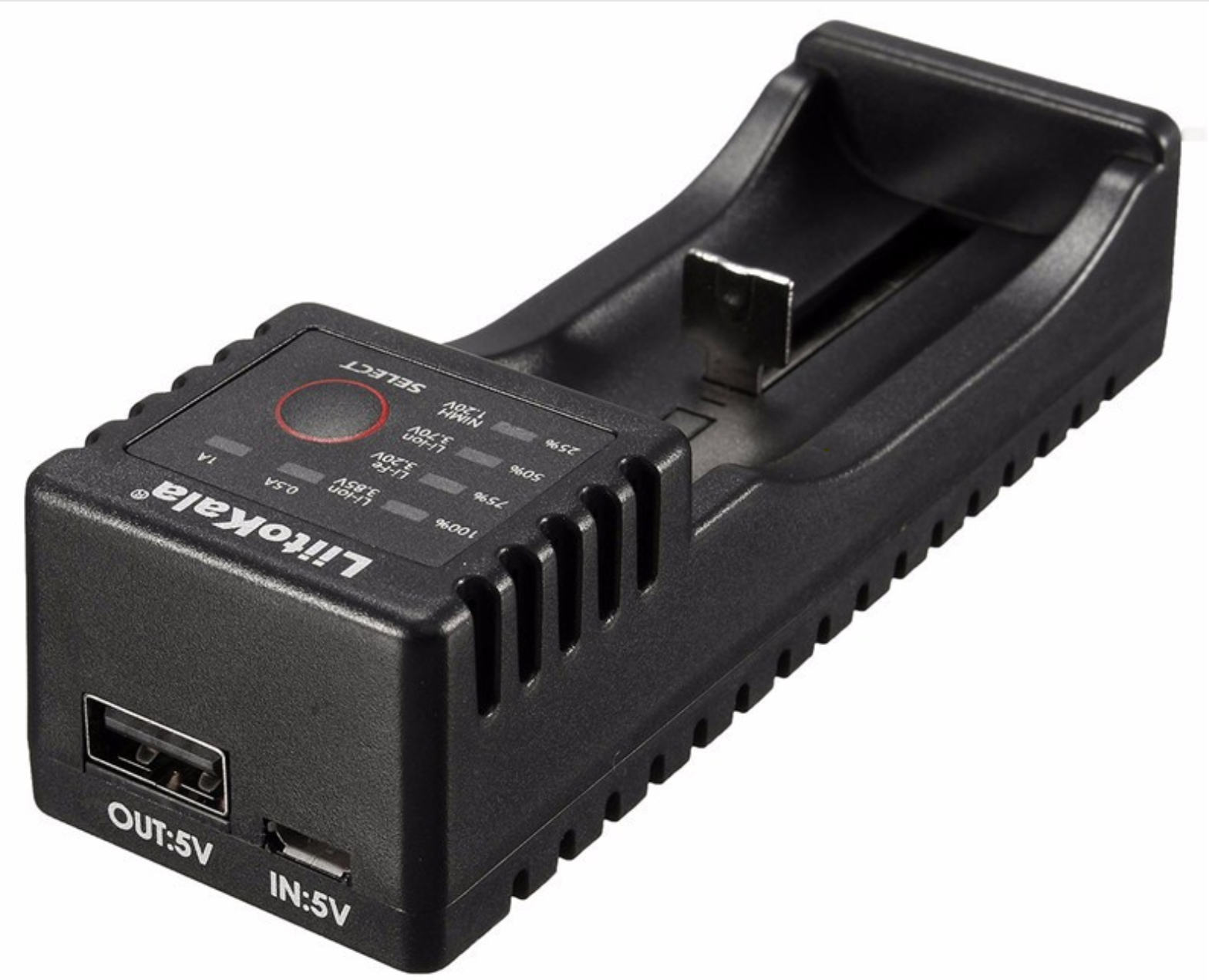 ЗУ універсальний Liitokala Lii-100, 1 канал LED дисплей USB підтримує Li-ion Ni-MH і Ni-Cd AA R6 ААА R03 ААА з R14, фото №1