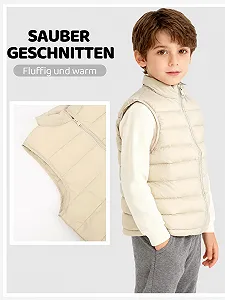 Дитячий пуховий жилет NATUST для дівчаток і хлопчиків, зимовий легкий стьобаний жилет без рукавів на блискавці synthetic.ua - Фото 1