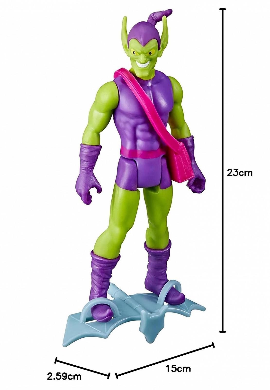 Экшн-фигурка Hasbro Marvel Legends Series Retro 375 Collection Зеленый Гоблин, 9,5 см, 2 аксессуара, фото №4