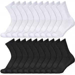 Женские носки White Black Sports Socks Solid Color Padded Sneaker Socks Размер 4-8, разноцветные (10 пар) - Фото 1