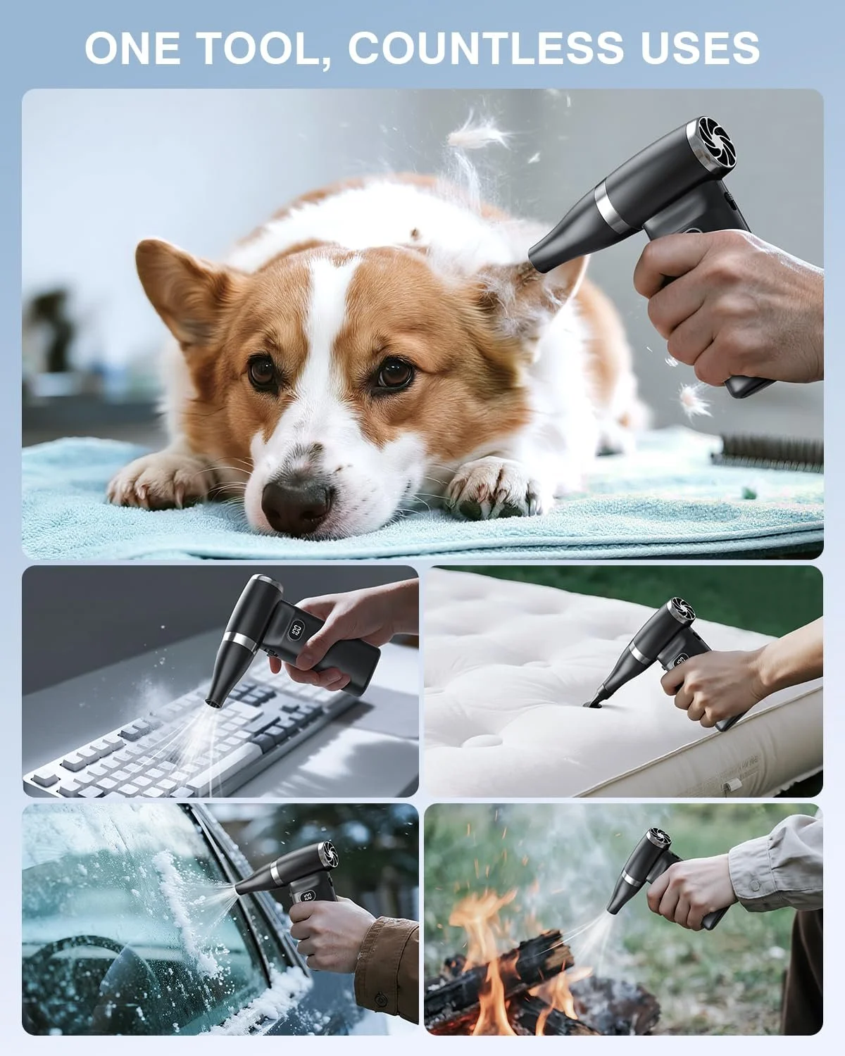 Аккумуляторная воздуходувка 60 MPH 6000 мАч для электроники, фото №5