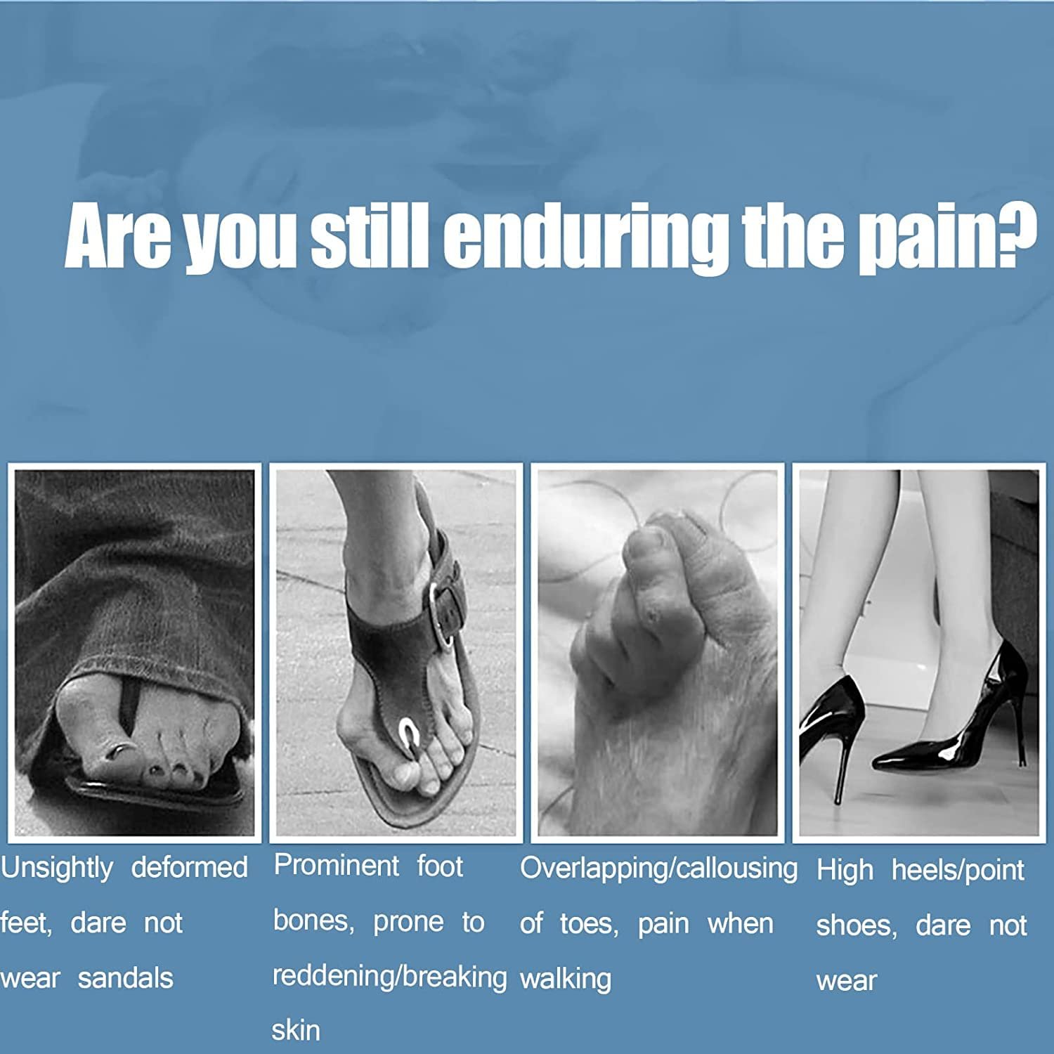 Коректор великого пальця стопи з регульованим розміром, дихаючий, для жінок та чоловіків, коректор Hallux Valgus, фото №7