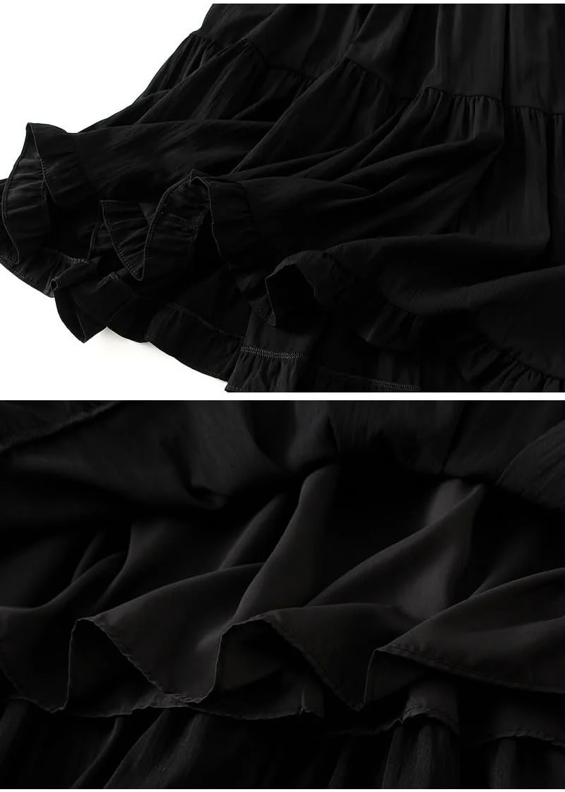 Юбка А-силуэта Valin S40532 Женская Повседневная Однотонная Эластичная Резинка на Талии Миди, фото №3