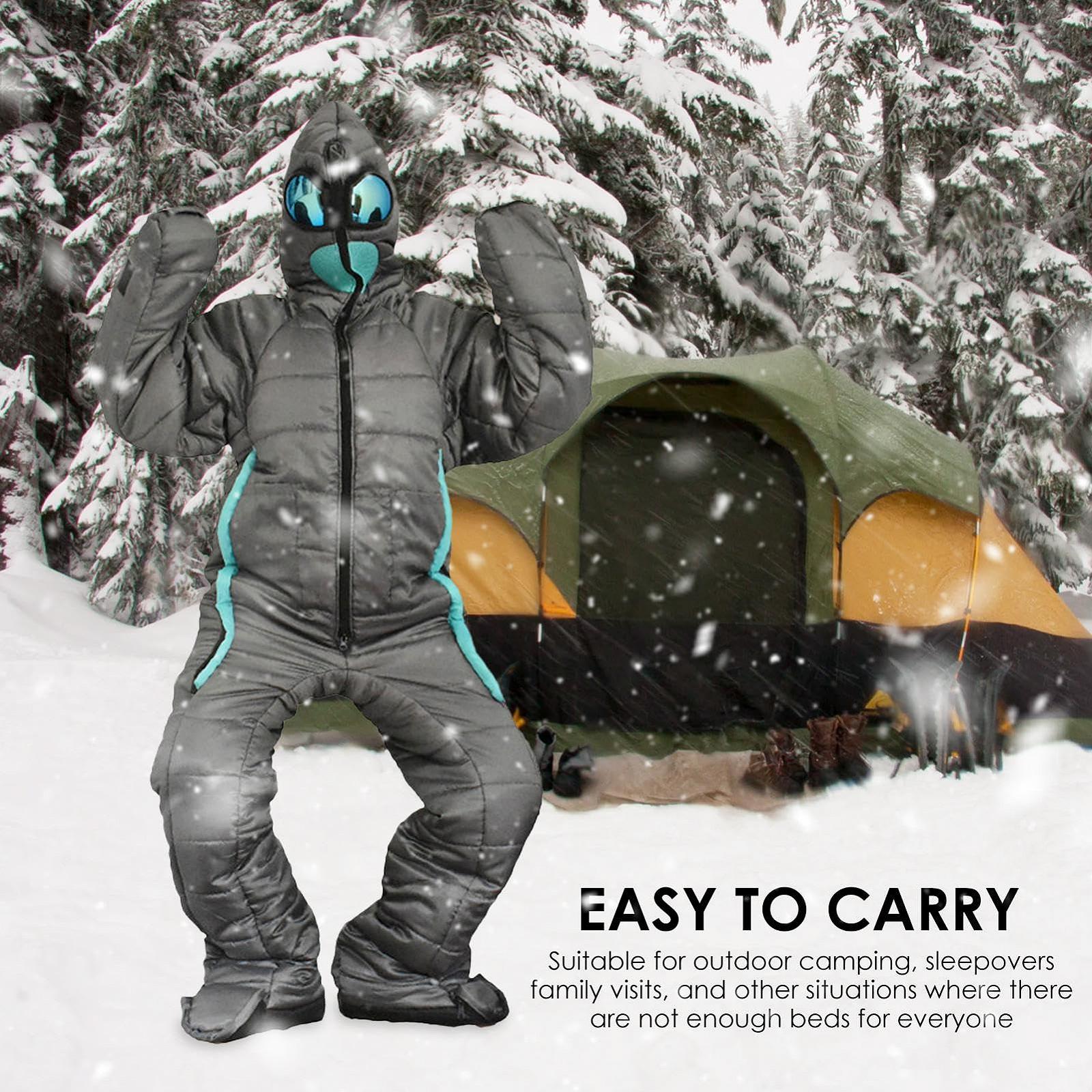 Спальный мешок Portable Waterproof Human Compact Full Body Alien Zipper Design Mummy Camping с рукавами и ногами, фото №3