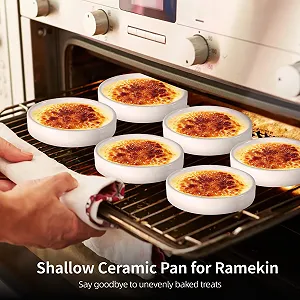 Набір керамічних рамекінів 6 шт. 11,4 x 3,5 см круглі міні-форми для кексів synthetic.ua - Фото 1