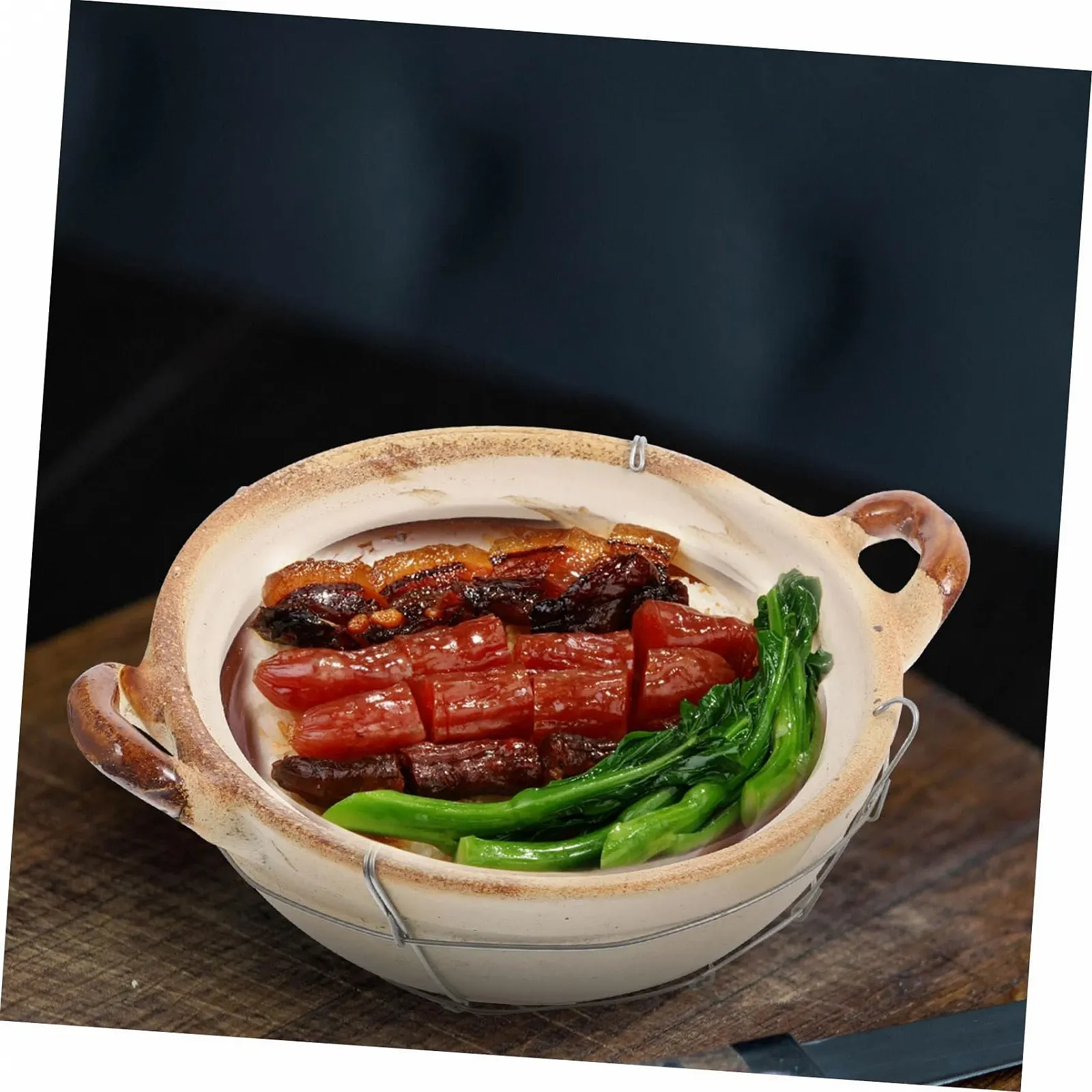 Каструля-казанок глиняна з ручкою для плити енергозберігаюча з рівномірним розподілом тепла, фото №4