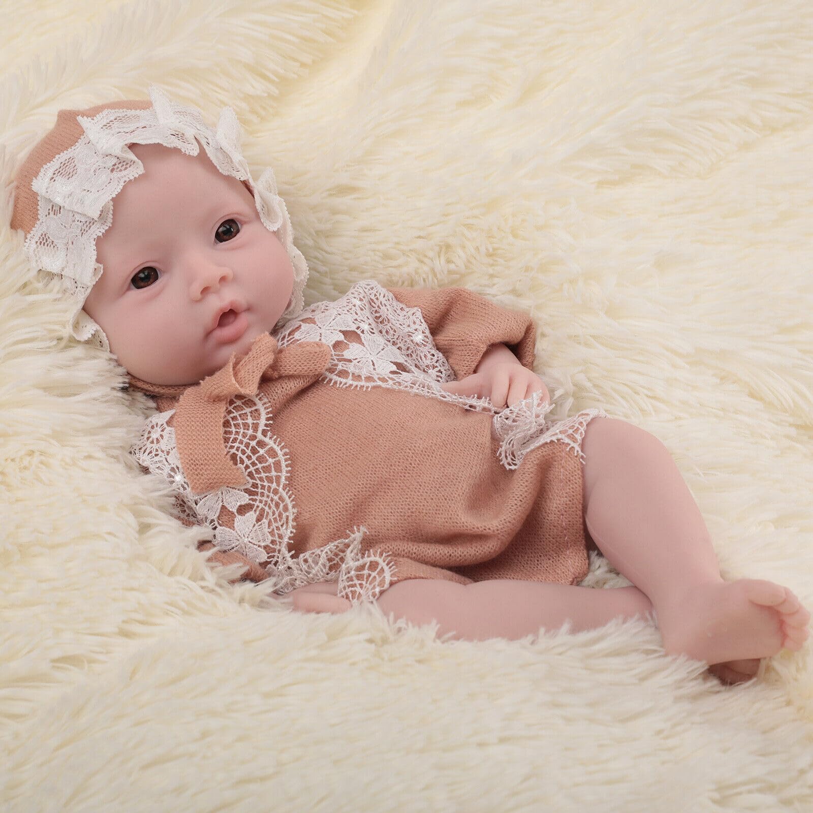 Кукла EQAIWUJIE 47 см Силиконовая Reborn Девочка White 18.5 дюймов, фото №8