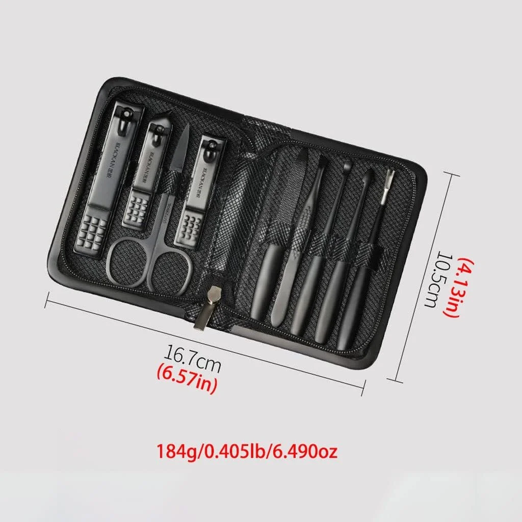 Набор для ногтей, из 9 предметов, портативный из нержавеющей стали, фото №2