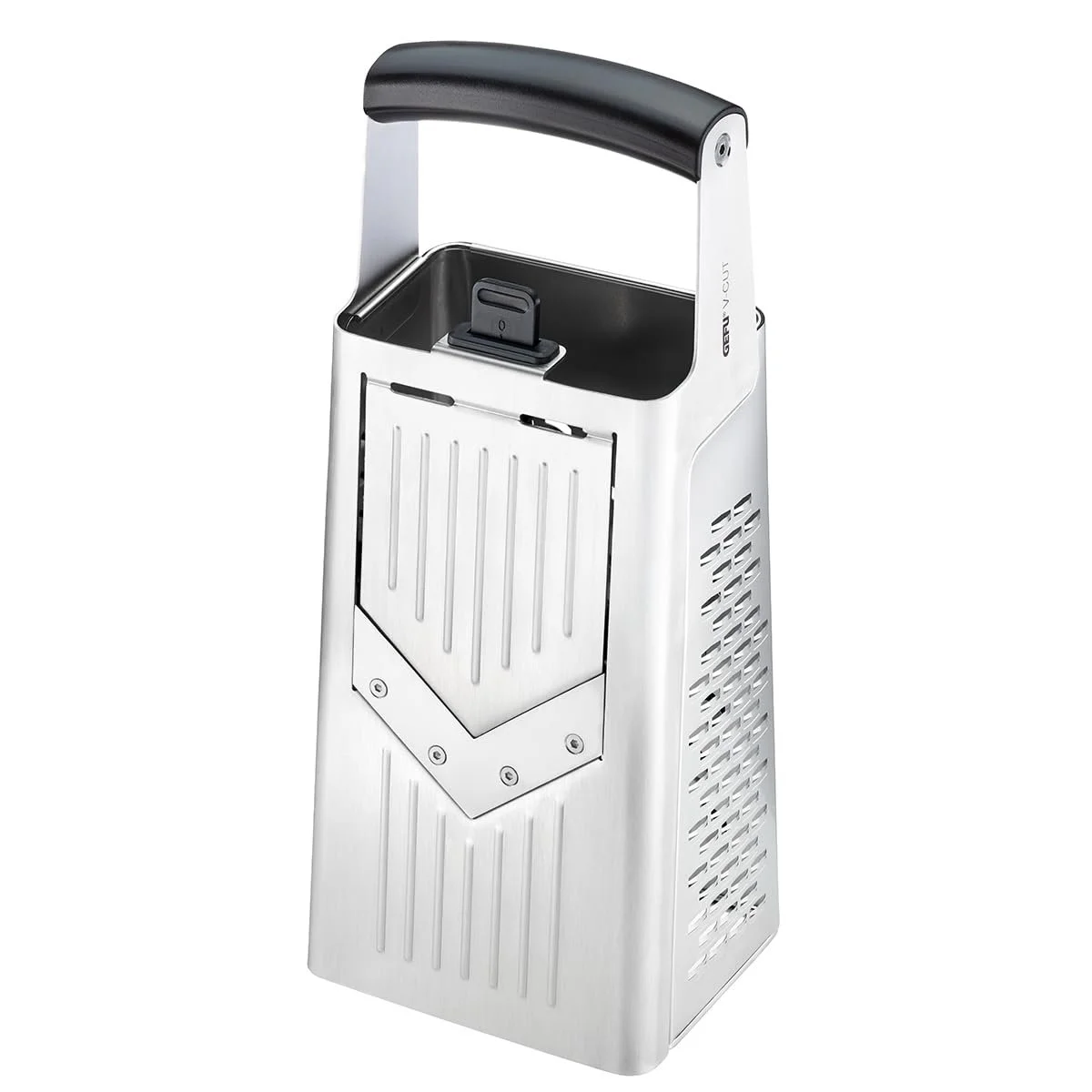 Тертка GEFU V-CUT Квадратна Багатофункціональнаочів і слайсерка з контейнером для збору, фото №1