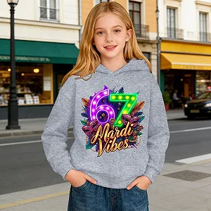 Худі Kinder 67 з карнавальним візерунком, з довгими рукавами, повсякденний synthetic.ua - Фото 1