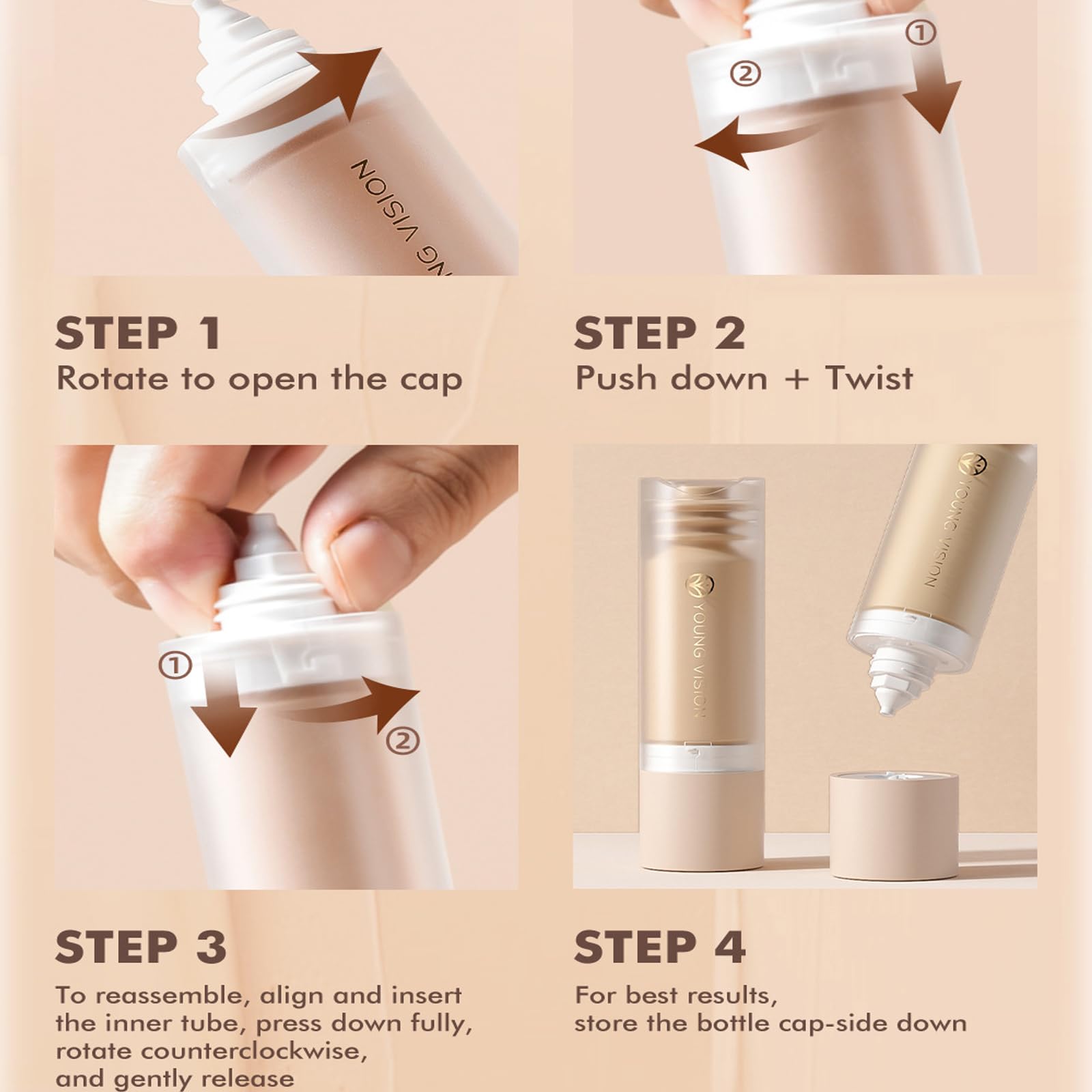 Тональний крем 3 Pack Long Wear Matte Finish Bottom Press Liquid Full Coverage, фото №7