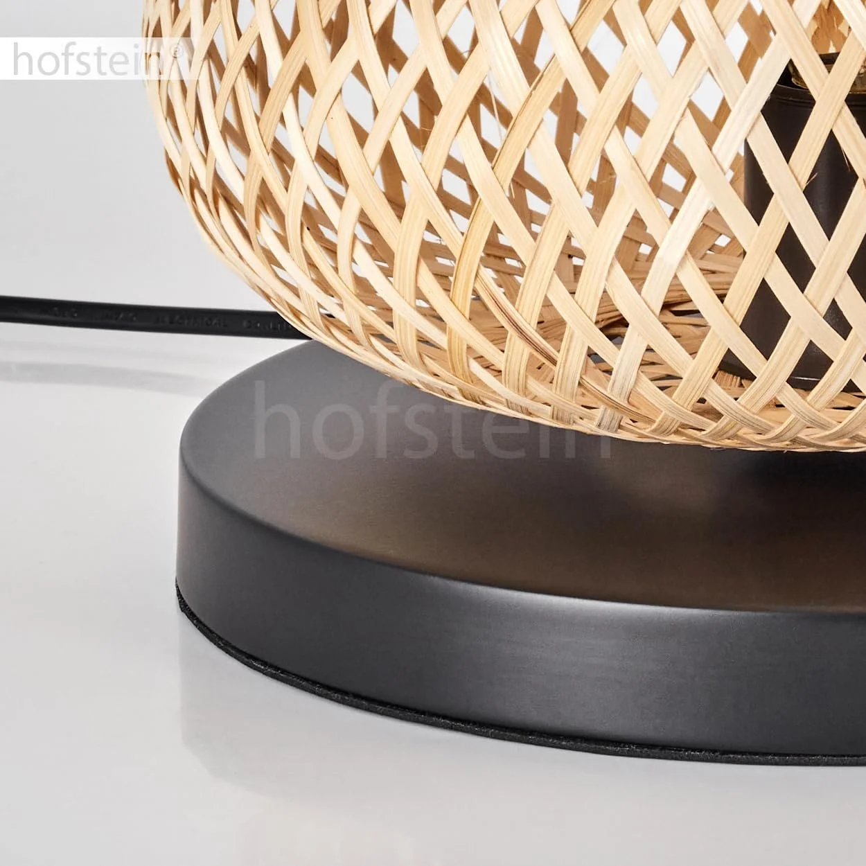 Настільна лампа Bauro Metal/Bamboo Boho Design 25 см E27 Чорний/Натуральний, фото №7