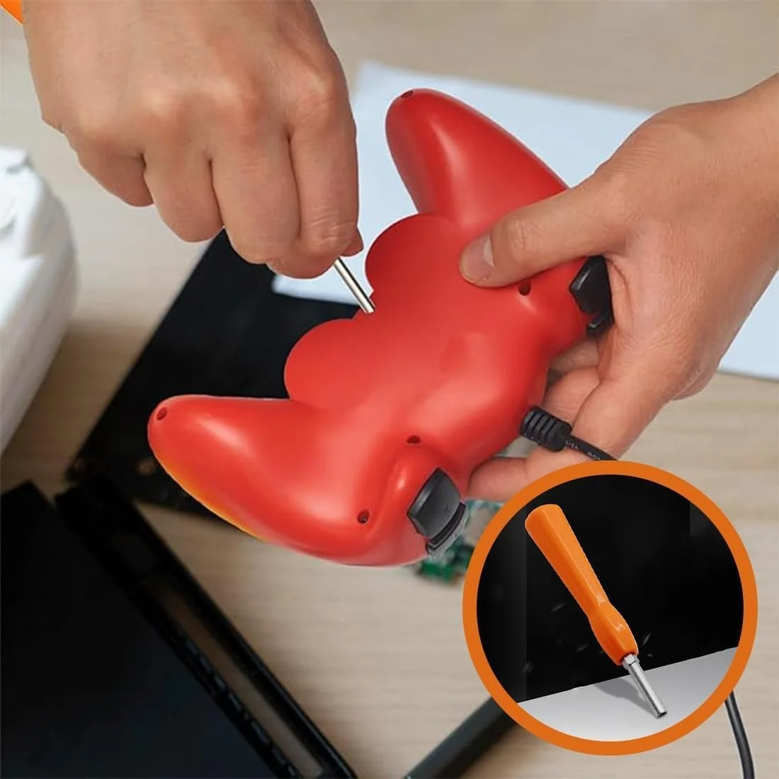 Двостороння викрутка Gamebit 4.5 мм та 3.8 мм для ремонту ігрових консолей NES SNES N64, фото №5