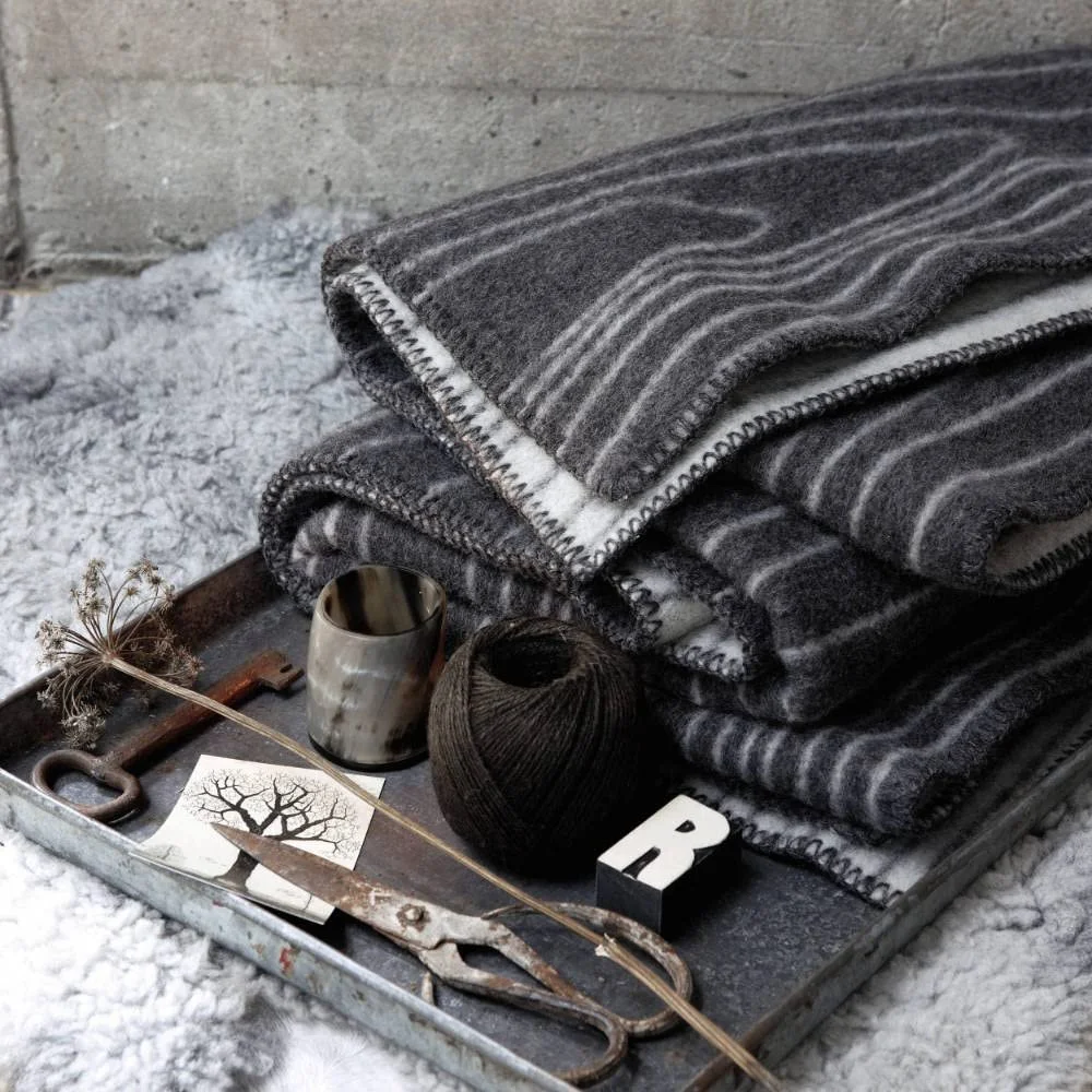 Плед Roros Tweed Finewool Черный/Натуральный (200 см x 130 см), фото №4