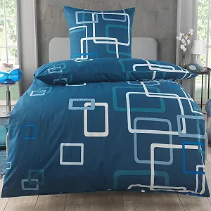 Постельное белье MALIKA 135 x 200 см + 80 x 80 см хлопок Renforcé в клетку на молнии красный - Фото 1