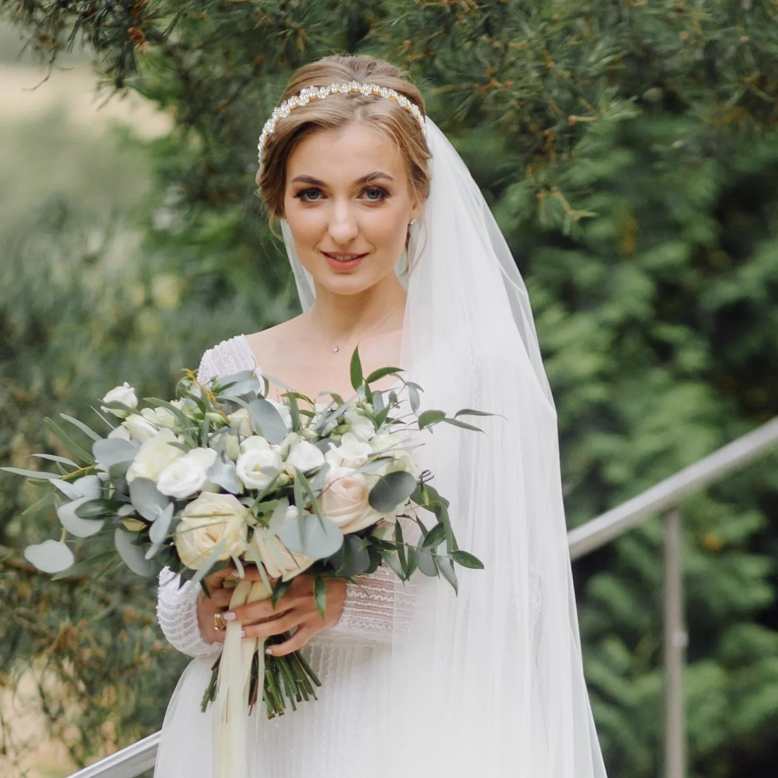 Обруч Стразы Имитация Жемчуга, фото №6