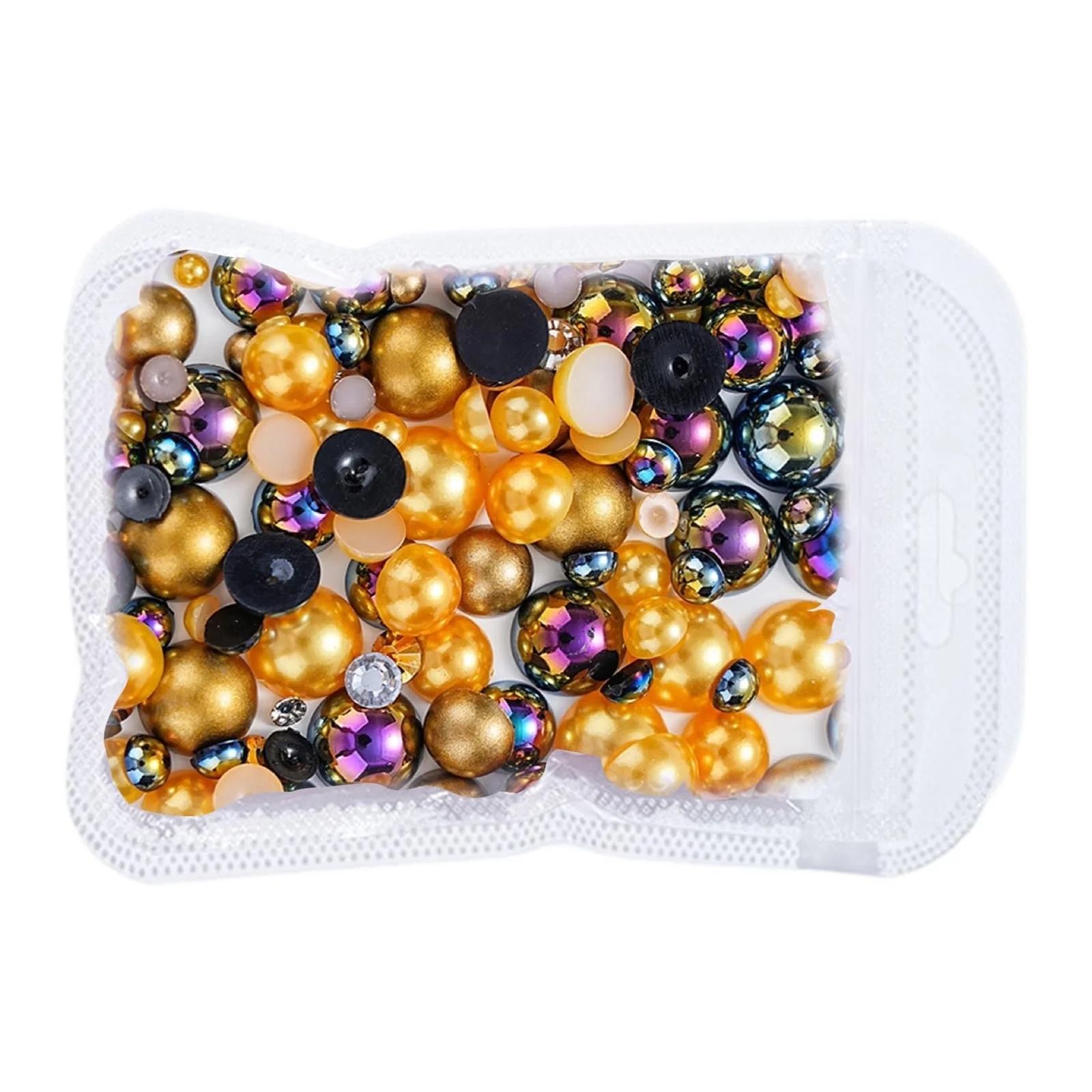 Перлини для нігтів напівкруглі з плоскою задньою стороною, фото №3