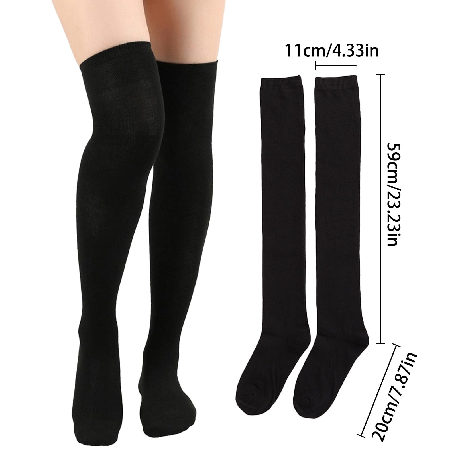 Жіночі шкарпетки вище коліна великого розміру, фото №4