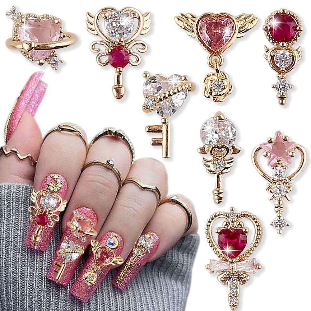 Форма Прикраса для нігтів Серце, Зірка, Скіпетр з цирконієм, фото №1