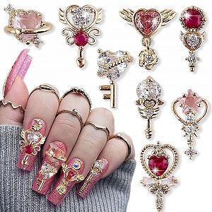 Форма Прикраса для нігтів Серце, Зірка, Скіпетр з цирконієм - Фото 1