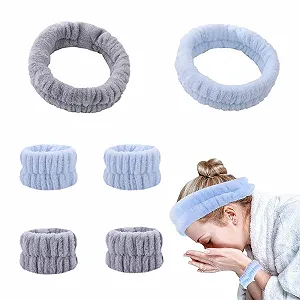 Повязка на голову Набор напульсников для умывания лица - Фото 1
