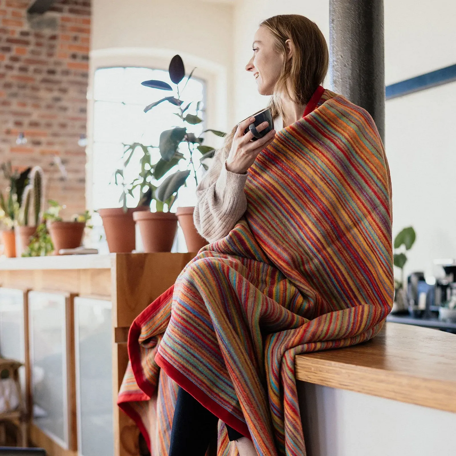 Покривало Erwin M	ller Pescara Бавовняна суміш 150 x 230 см Червоний, фото №4