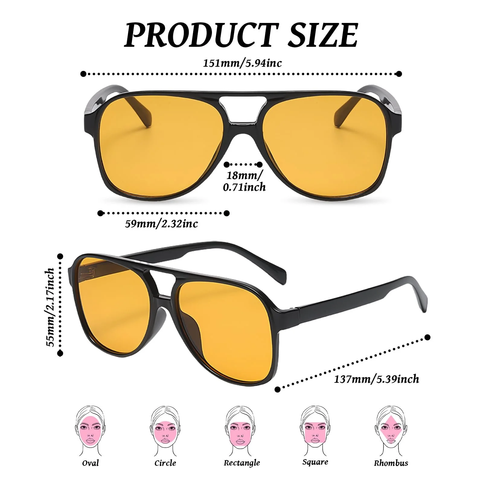 Солнцезащитные очки Квадратные в стиле ретро HAGOT, Классические модные 70-х годов, фото №3