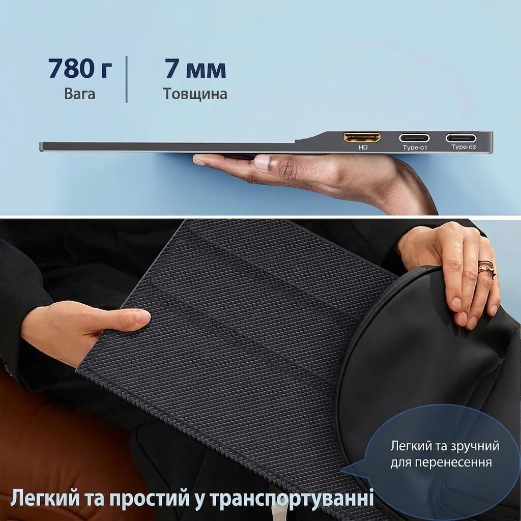 Портативний монітор 15.6" CUIUIC GS156CM2-B Full HD IPS 60 Гц, фото №3