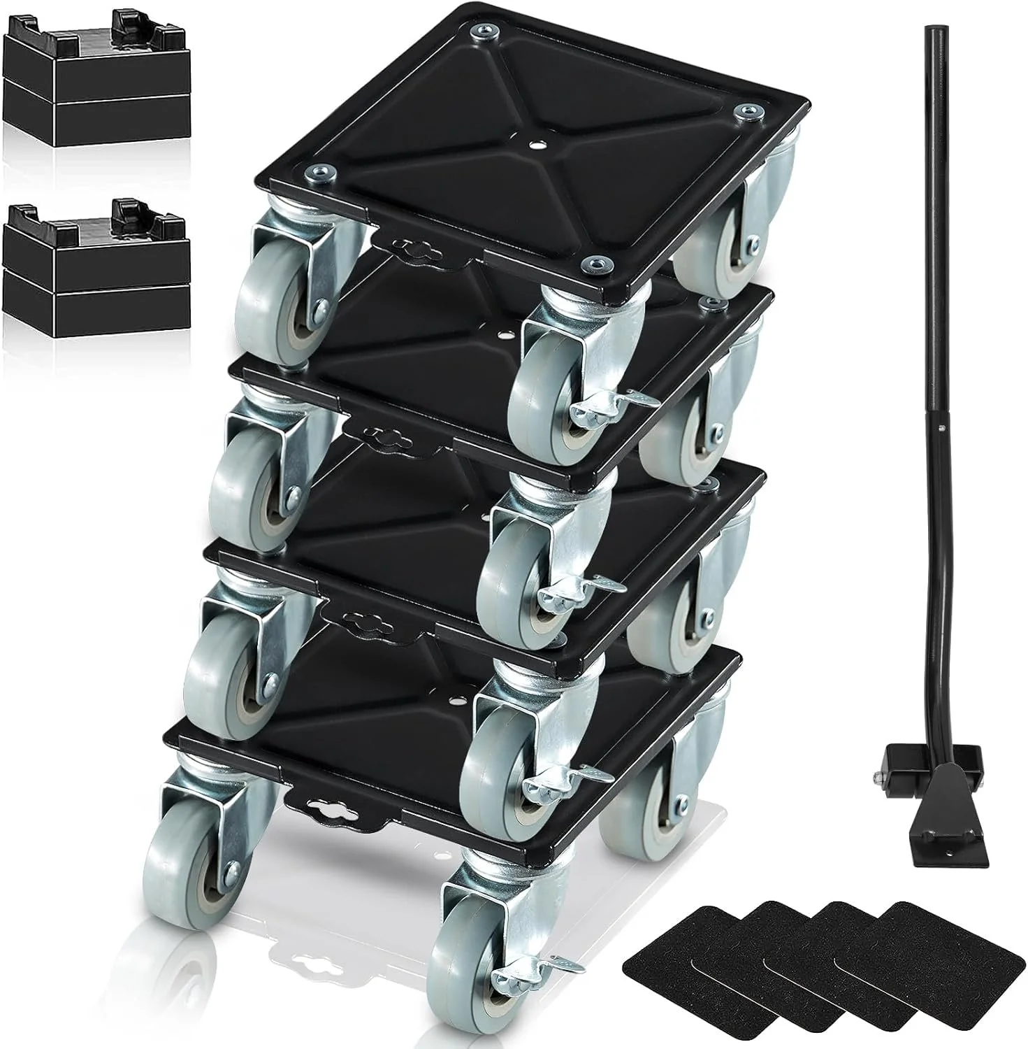 Комплект для переміщення меблів VEVOR JYF-450 / 4 шт + важіль / до 450 кг / Black, фото №1 Комплект для переміщення меблів VEVOR JYF-450 / 4 шт + важіль / до 450 кг / Black, фото №1