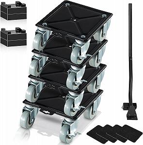 Купити Комплект для переміщення меблів VEVOR JYF-450 / 4 шт + важіль / до 450 кг / Black - Фото 1 Комплект для переміщення меблів VEVOR JYF-450 / 4 шт + важіль / до 450 кг / Black - Фото 1