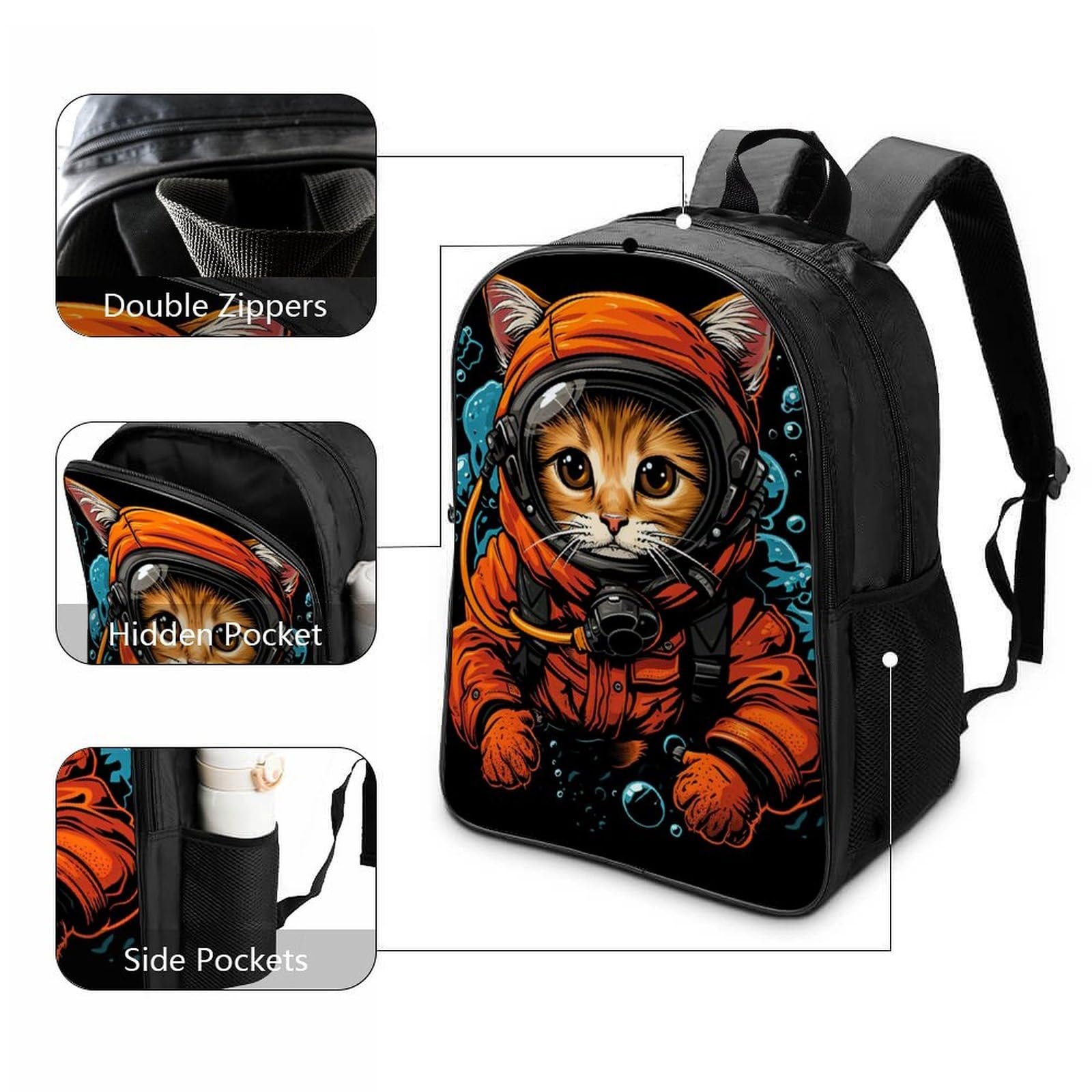 Рюкзак шкільний RSIUUODNF Cat Style-7, 40 x 28 x 16 см, фото №3