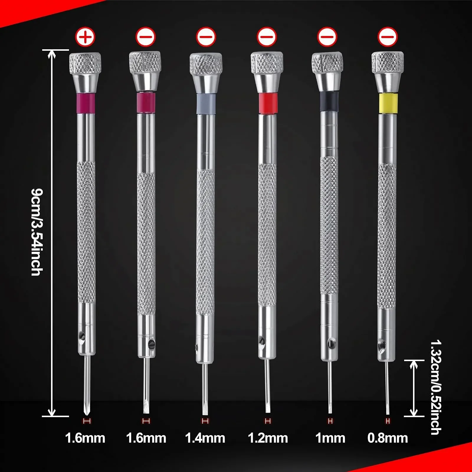 Набір викруток прецизійних мікро 0.8-1.6 мм 6 шт. із запасними лезами та кейсом, фото №4