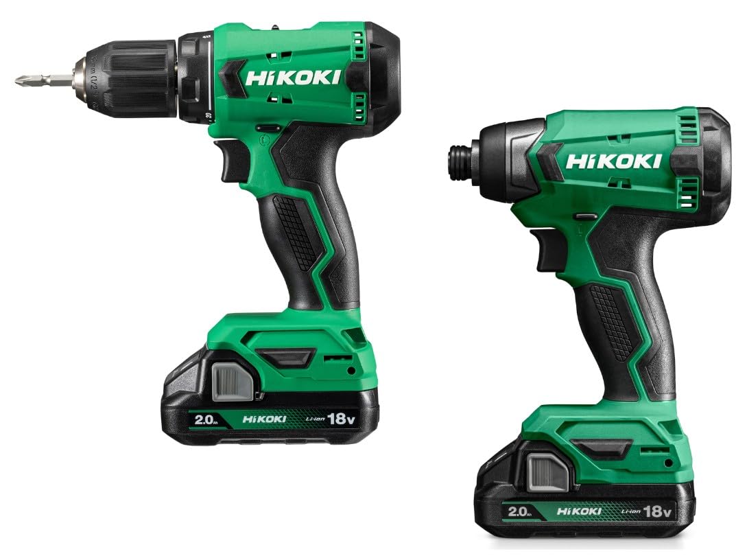 Комплект акумуляторний Шурупокрут HIKOKI KC18DC (1 бездротовий дриль DS18DC), 1 ударний Шурупокрут WH18DC (1/4 дюйма) з аксесуарами у кейсі HSC, фото №1