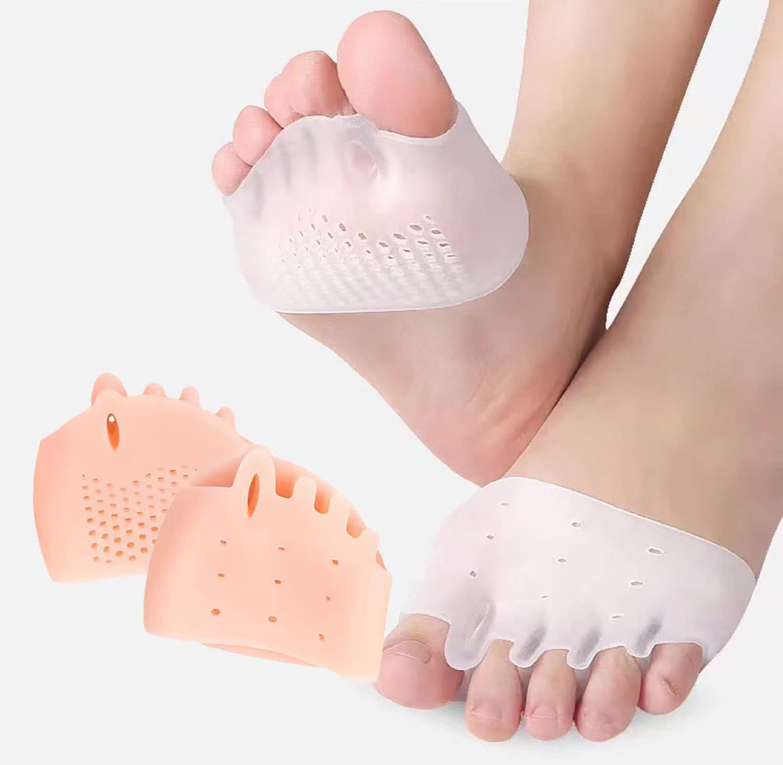 Роздільник для пальців гелевий коректор вальгусної деформації для жінок і чоловіків, 4 штуки ортопедична шина для вальгусної деформації та випрямляч великого пальця стопи при Hallux Valgus (Прозорий), фото №4