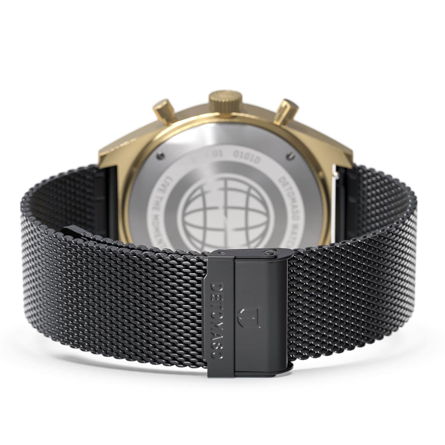 Годинник DeTomaso D10 Chronograph Nobile Oro Чоловічий Аналоговий Кварцовий Mesh Milanese Чорний, золотий, фото №6